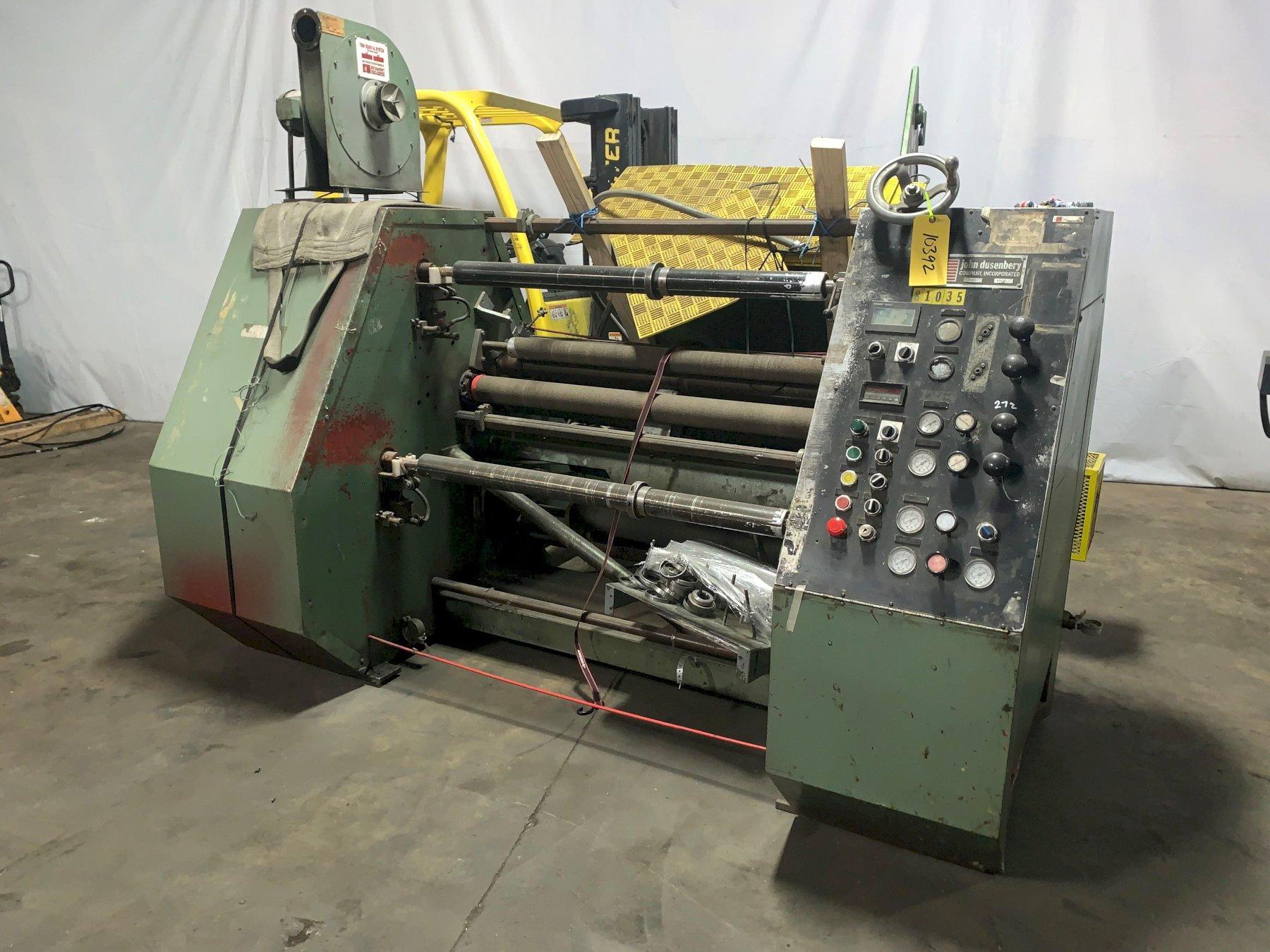 45″ DUSENBERY 835 JDL1 DUAL ARBOR LIGHT GAUGE SLITTER LINE STOCK 10393