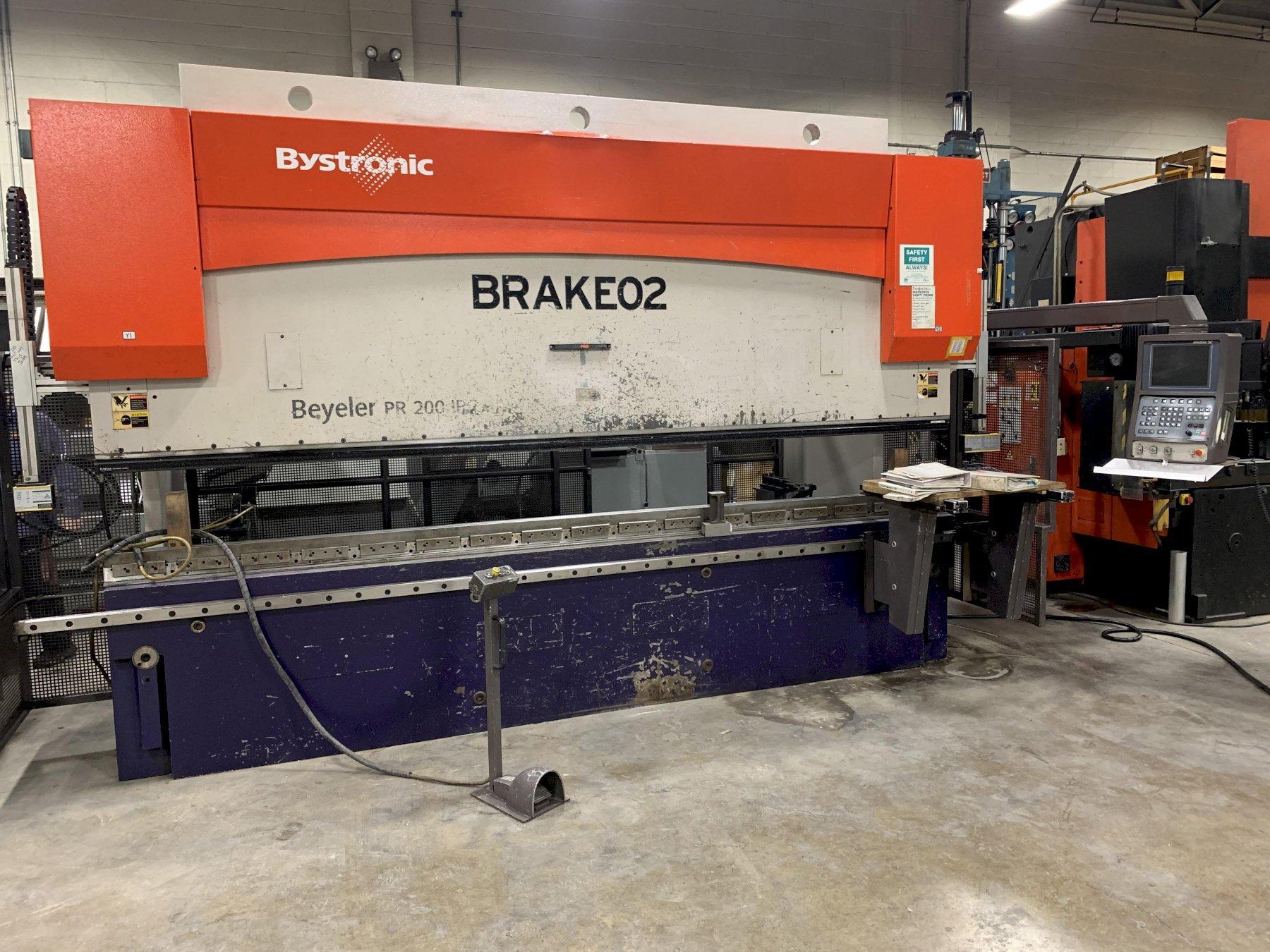 220-Ton x 161” Bystronic Beyeler PR200 IPC 8-Axis CNC Press Brake