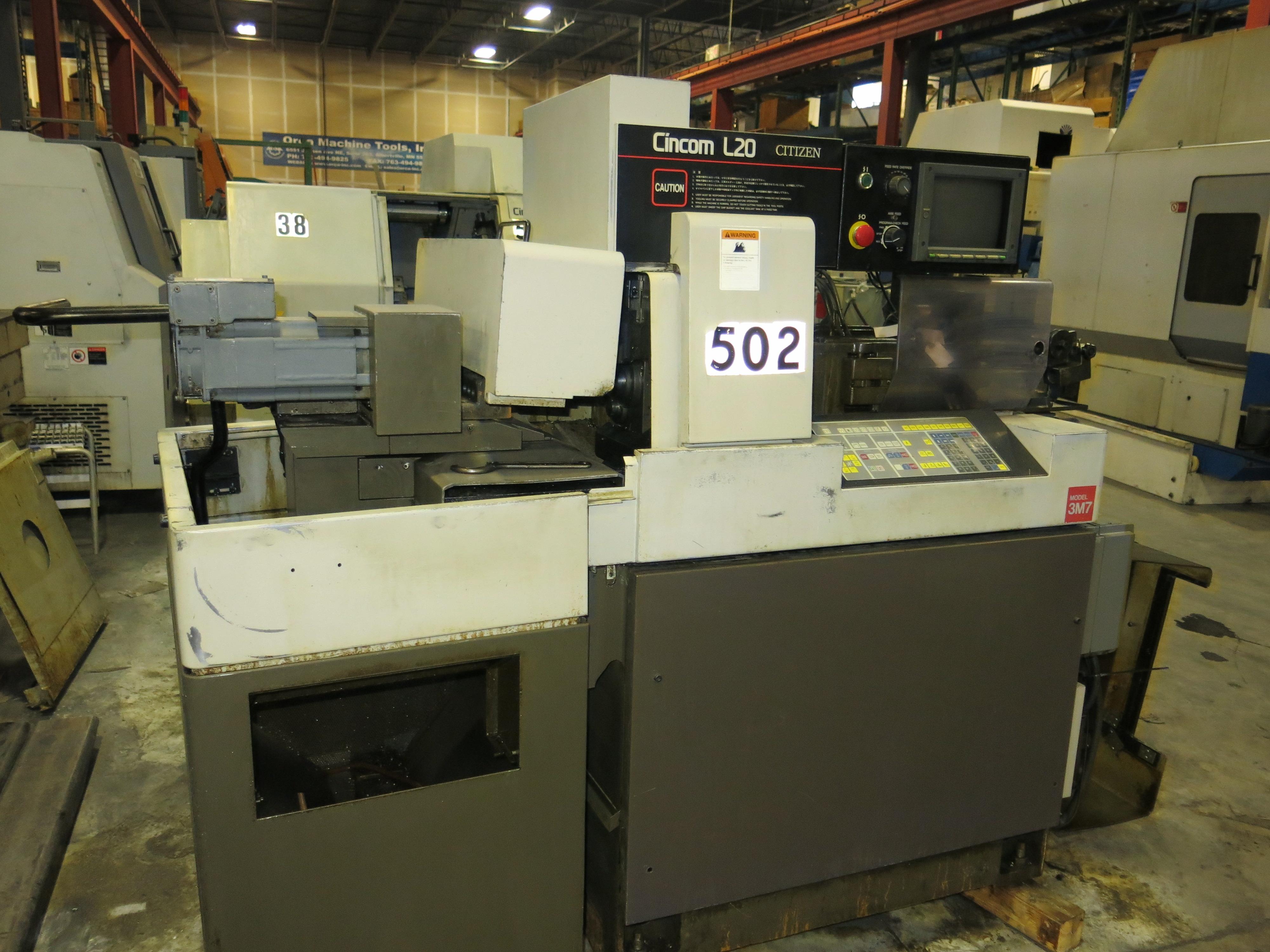 Citizen Swiss Type, L20 VII Sliding Headstock CNC Lathe, New 1994 (Ran Oil) Machine