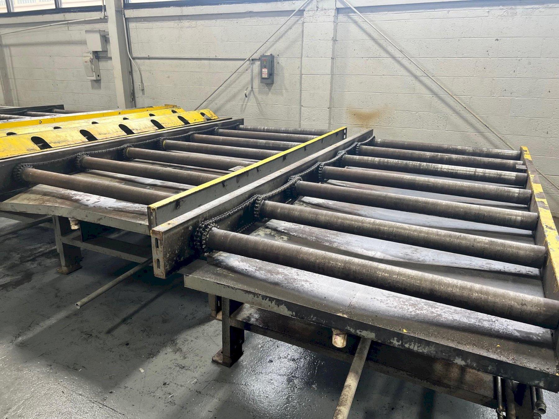 90' OF HEAVY DUTY POWERED ROLLER CONVEYOR 48" WIDE, Stock# 11123-1