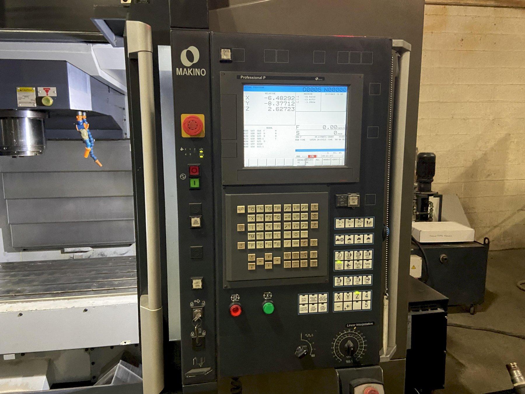 Makino P95 CNC Vertical Machining Center, Fanuc Pro P Control, 36″/20