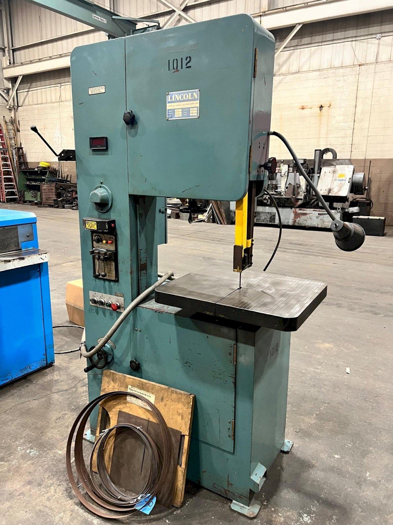 USED LINCOLN 20.5″ VERTICAL CONTOUR BANDSAW WITH BLADE WELDER, Stock