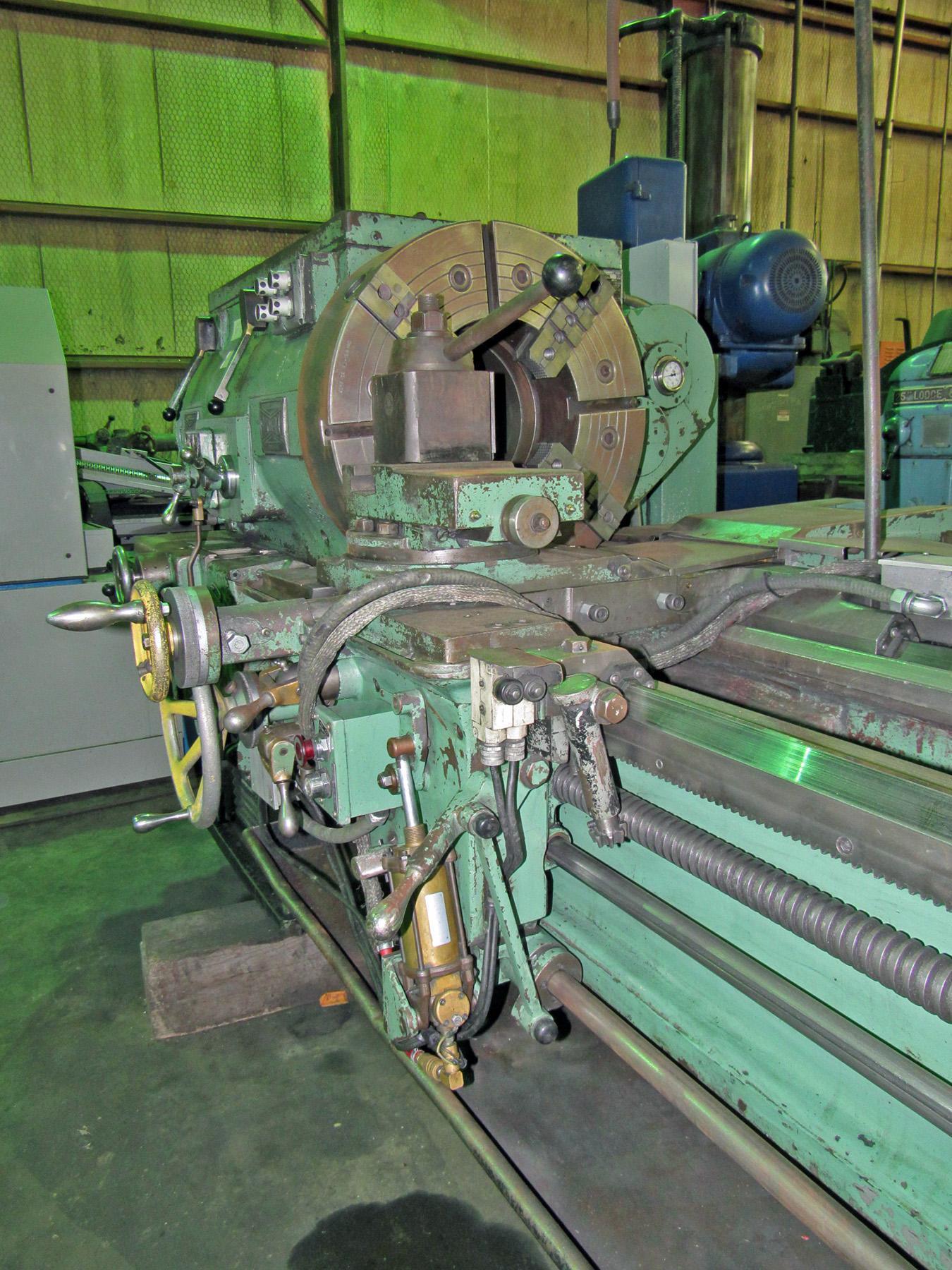 USED, 24″ X 120″ LEHMANN HOLLOW SPINDLE LATHE WITH 12″ SPINDLE BORE