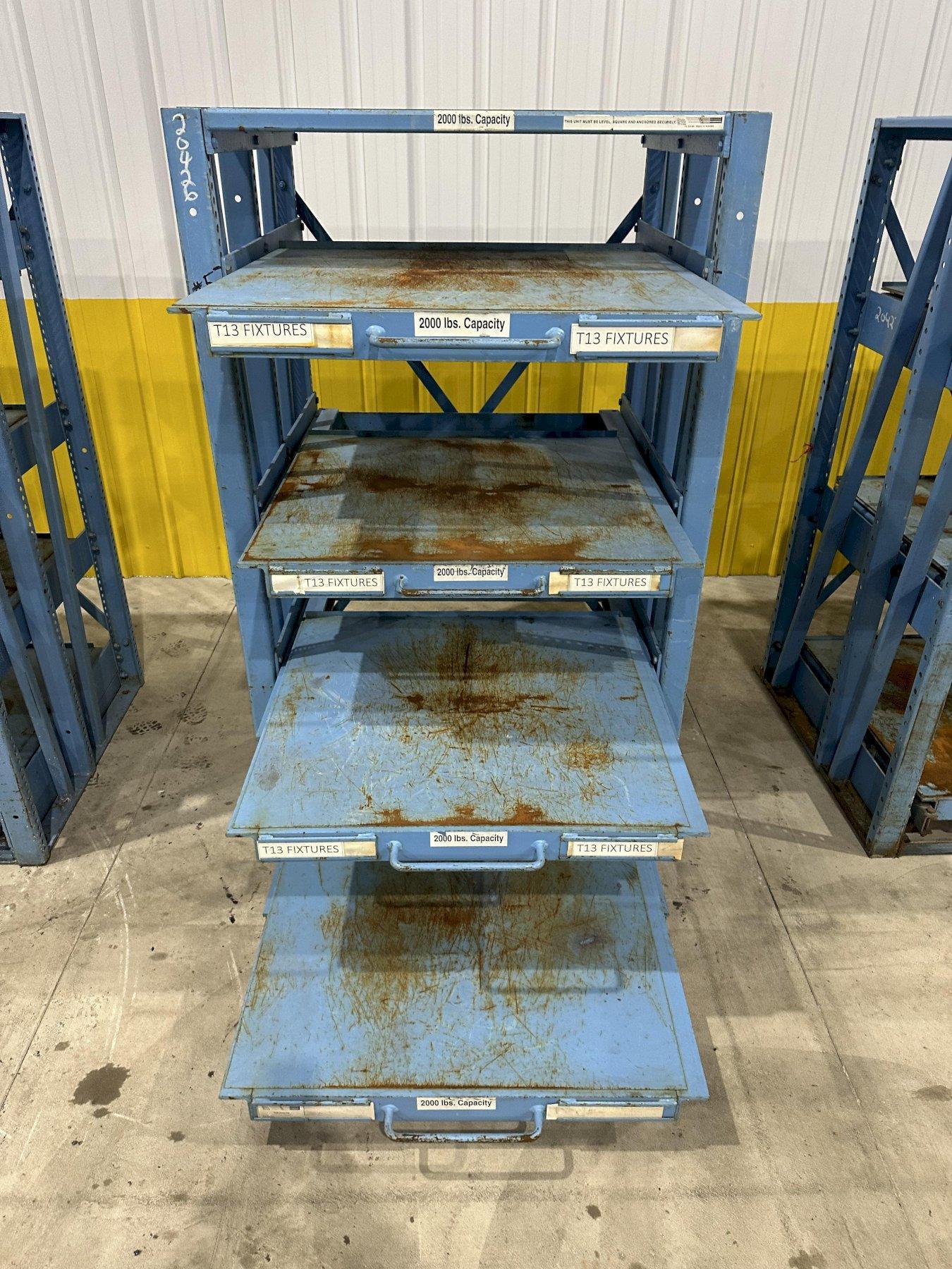 4 DRAWER ADJUSTABLE DIE STORAGE RACK, 2000 LBS CAPACITY PER PULLOUT ...