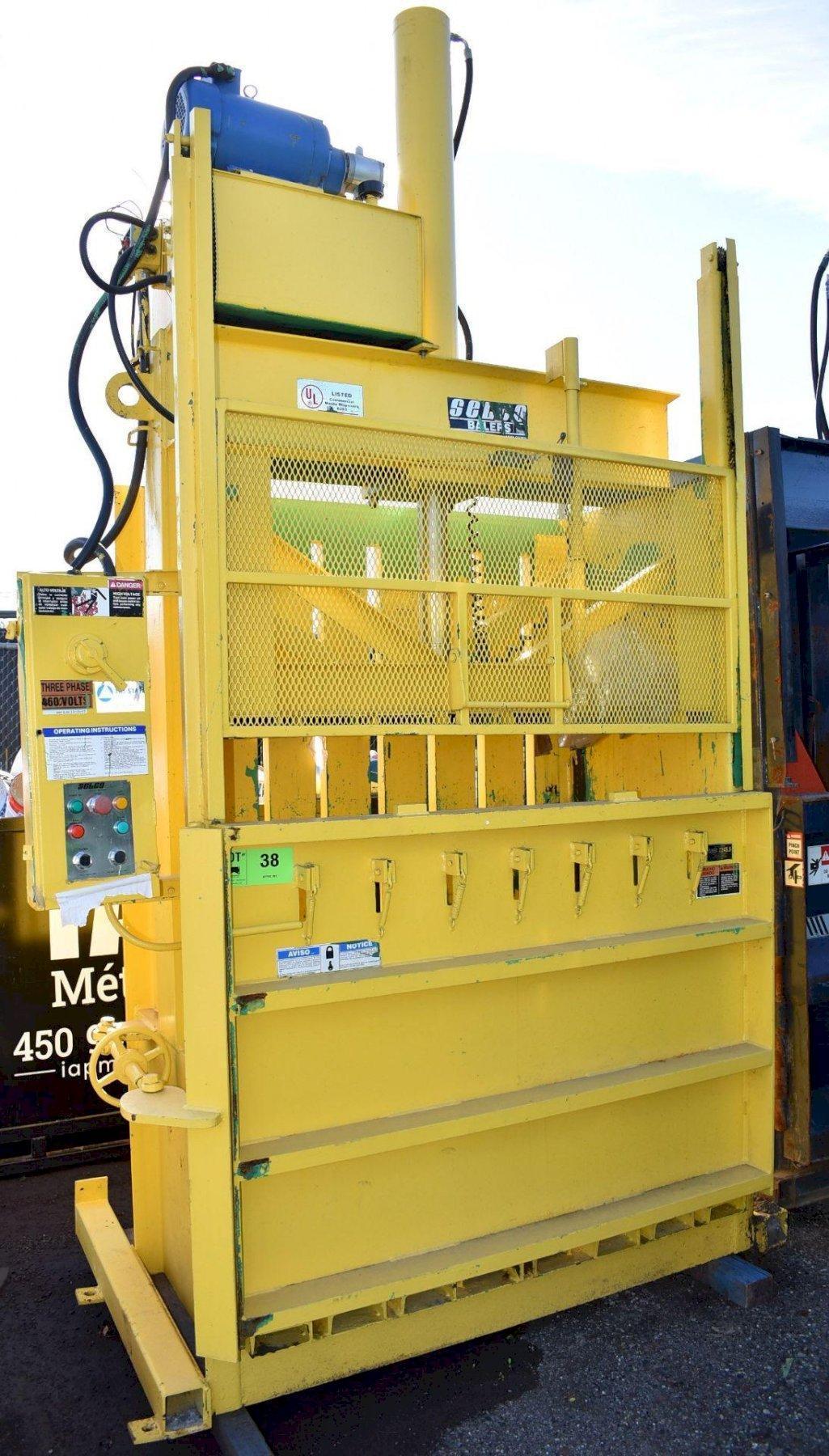 60 X 30 X 48 SELCO MODEL V5HD LH VERTICAL HYDRAULIC CARDBOARD BALER 60-x-30-x-48-selco-model-v5hd-lh-vertical-hydraulic-cardboard-baler