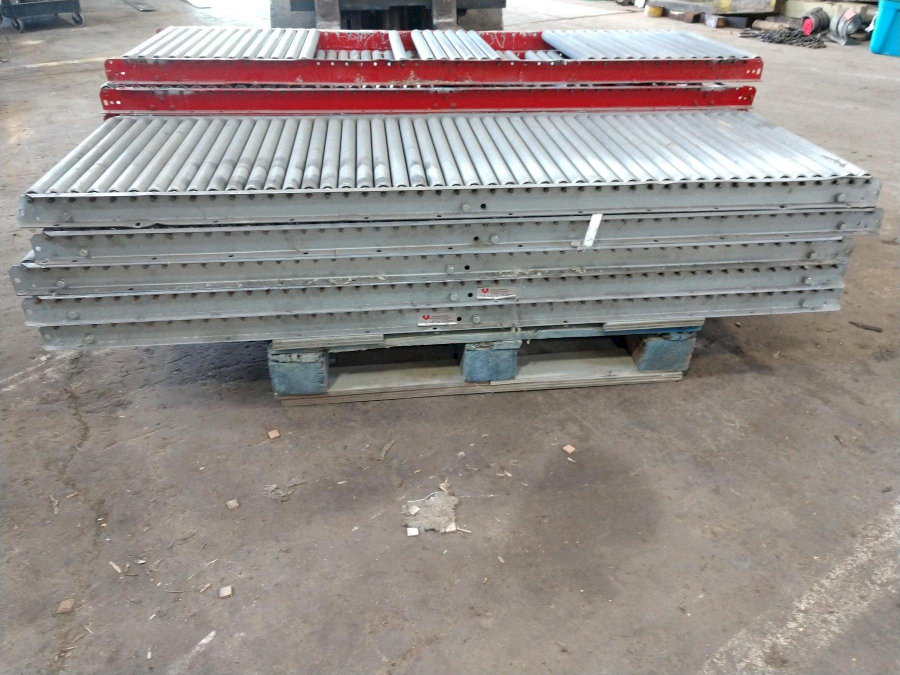 72' (10) SECTION OF 21.5" WIDE X 72" LONG ROLLER CONVEYOR: STOCK 13446