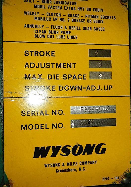 WYSONG 3572 - Brakes, Press | Machine Hub
