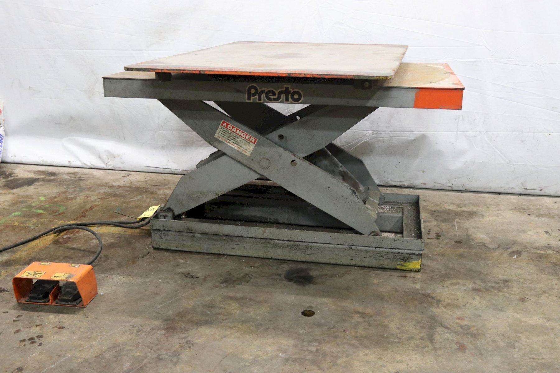 2000 LB X 36″ X 56″ PRESTO HYDRAULIC SCISSOR SWIVEL TOP LIFT TABLE Deer Creek Machinery