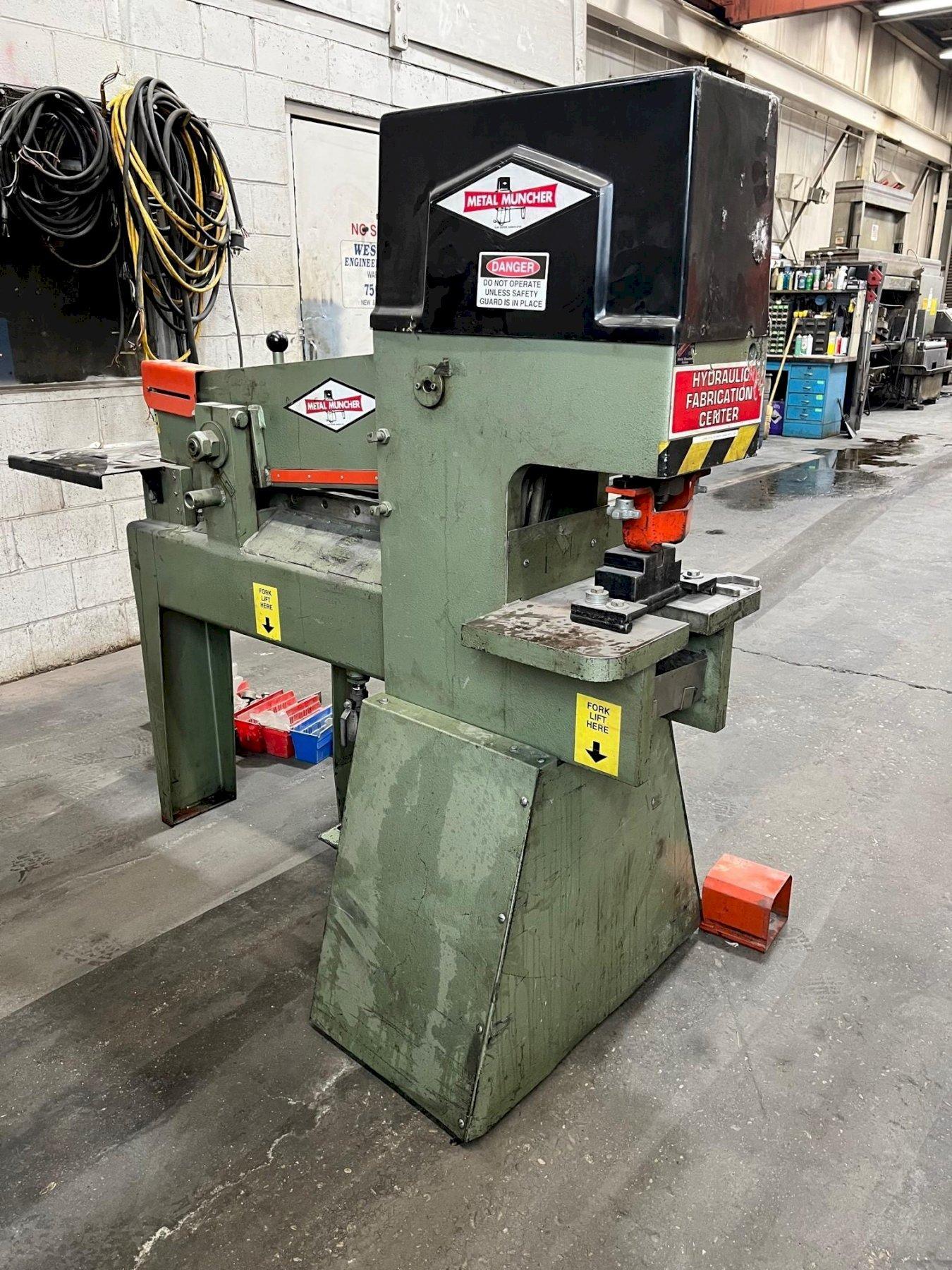 USED METAL MUNCHER DUAL OPERATOR 40 TON HYDRAULIC IRONWORKER MODEL MM