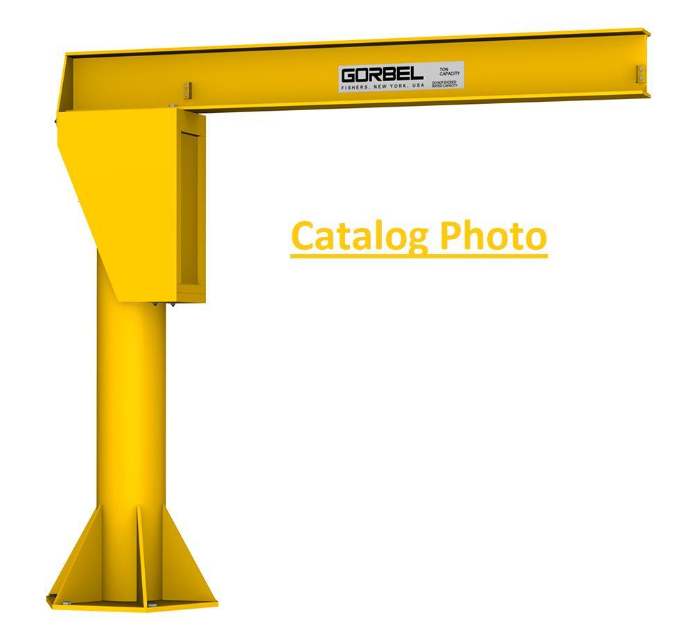 ½ Ton Gorbel Model FS-300 Free Standing I-Beam 360° Jib Crane with Hoist