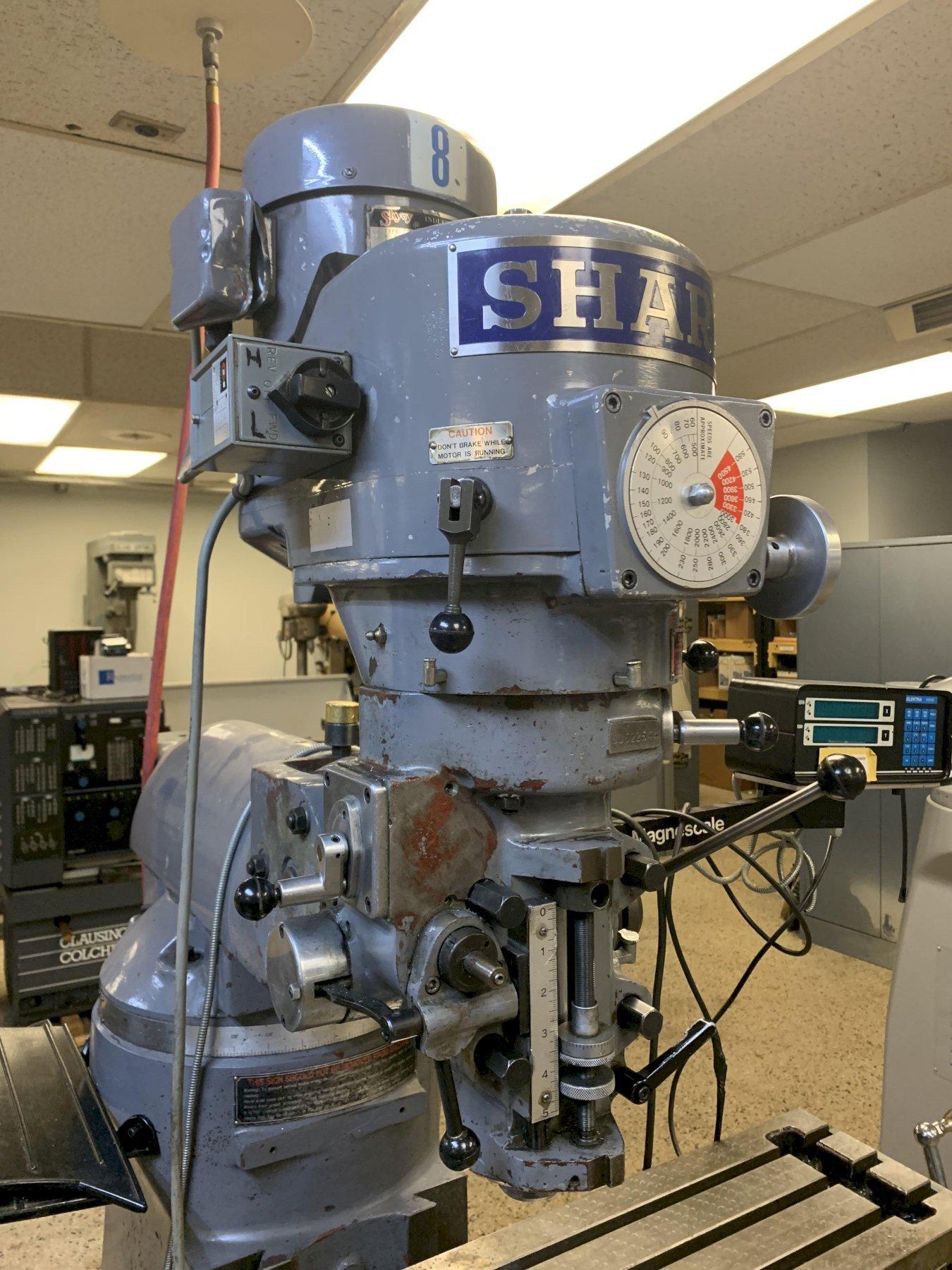 Sharp Variable Speed Vertical Milling Machine, S/N 50522544. AMC