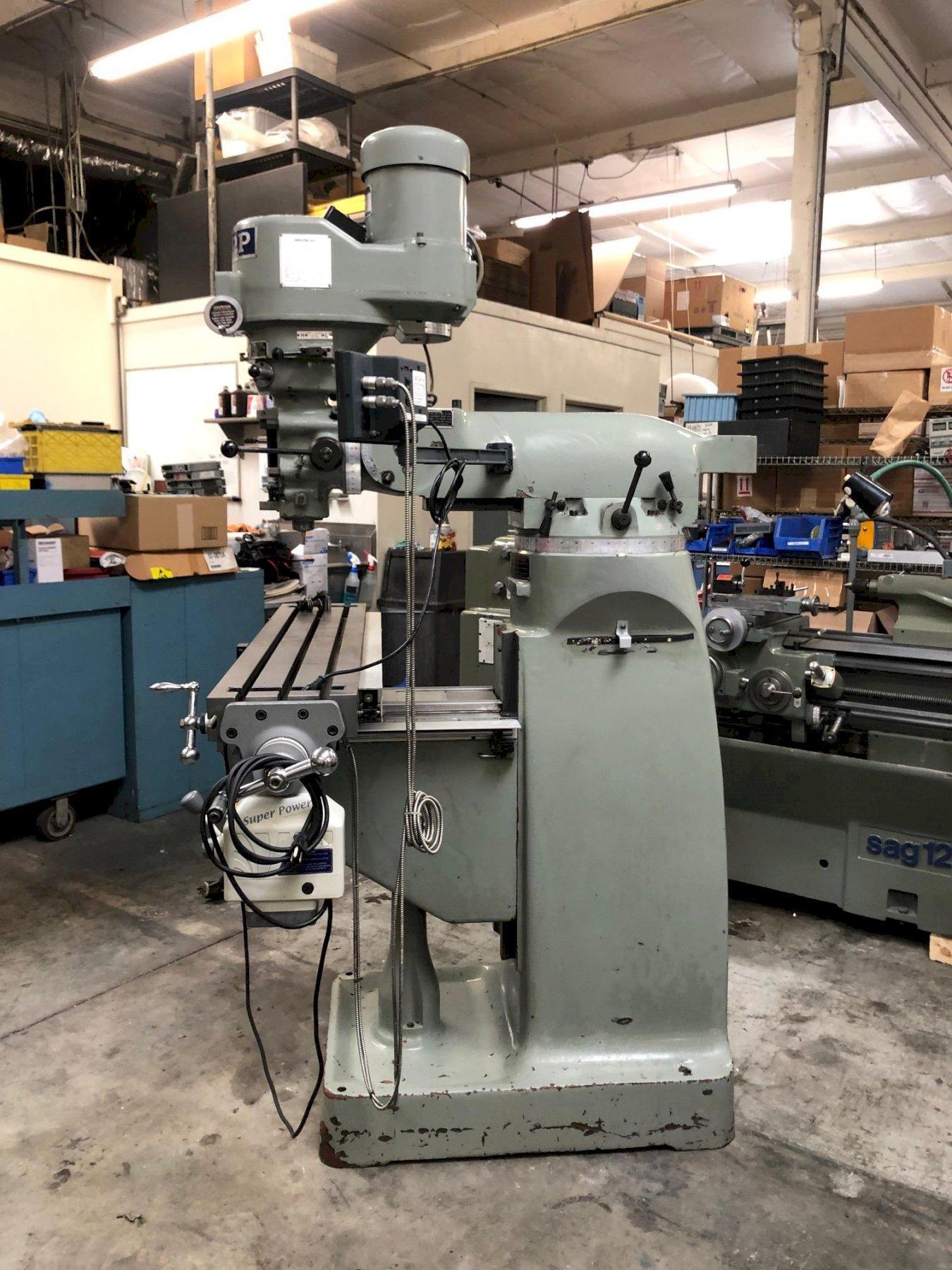 Sharp LMV Vertical Knee Mill Vari Speed 9×50 X Axis Powerfeed with