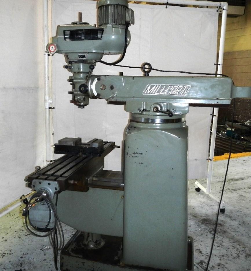 10" x 50" Millport Vertical Mill Model 3KVH11, 3 HP Federal Equipment