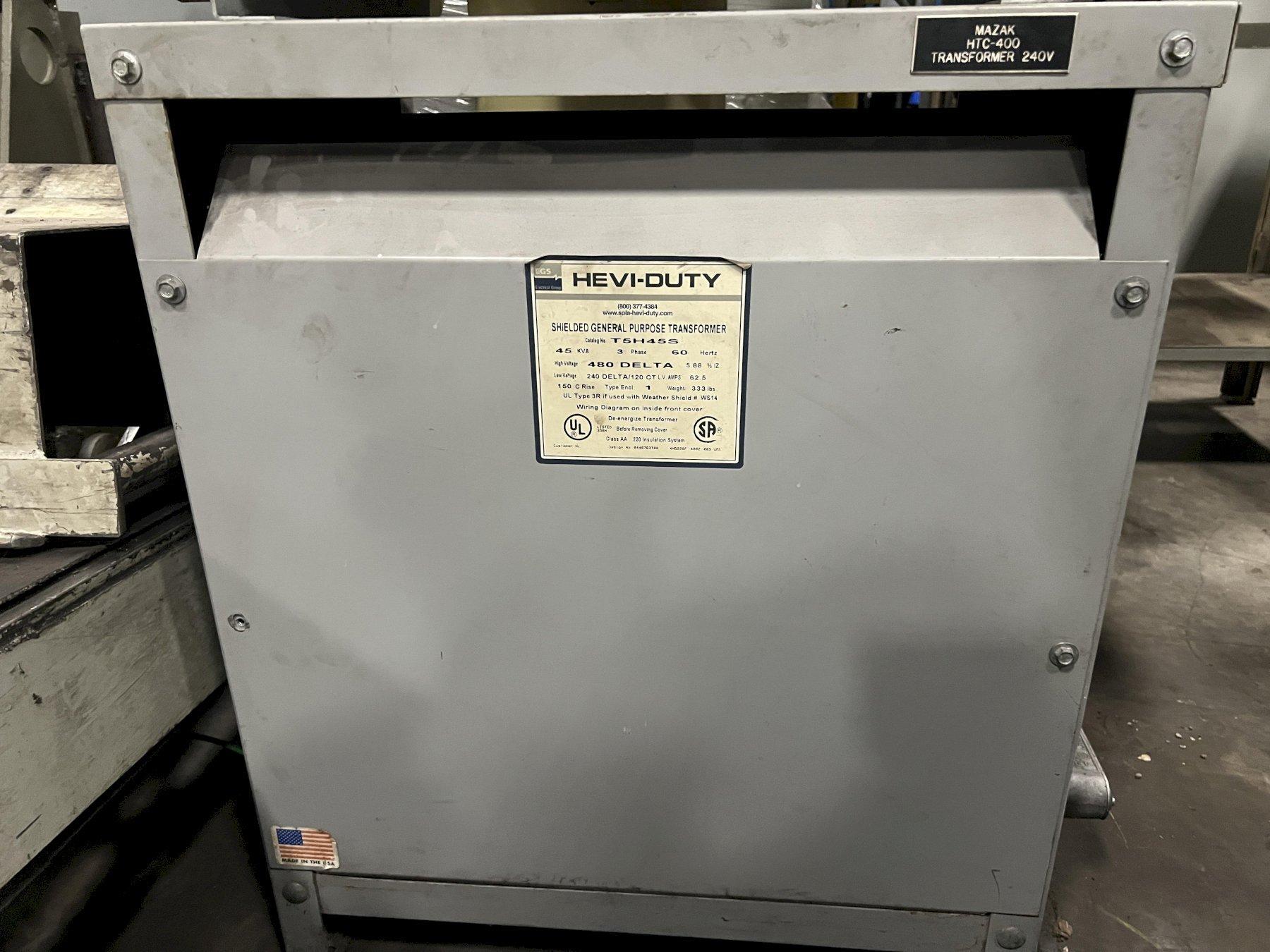 45 KVA HEVI DUTY GENERAL PURPOSE TRANSFORMER, 480V - 240V