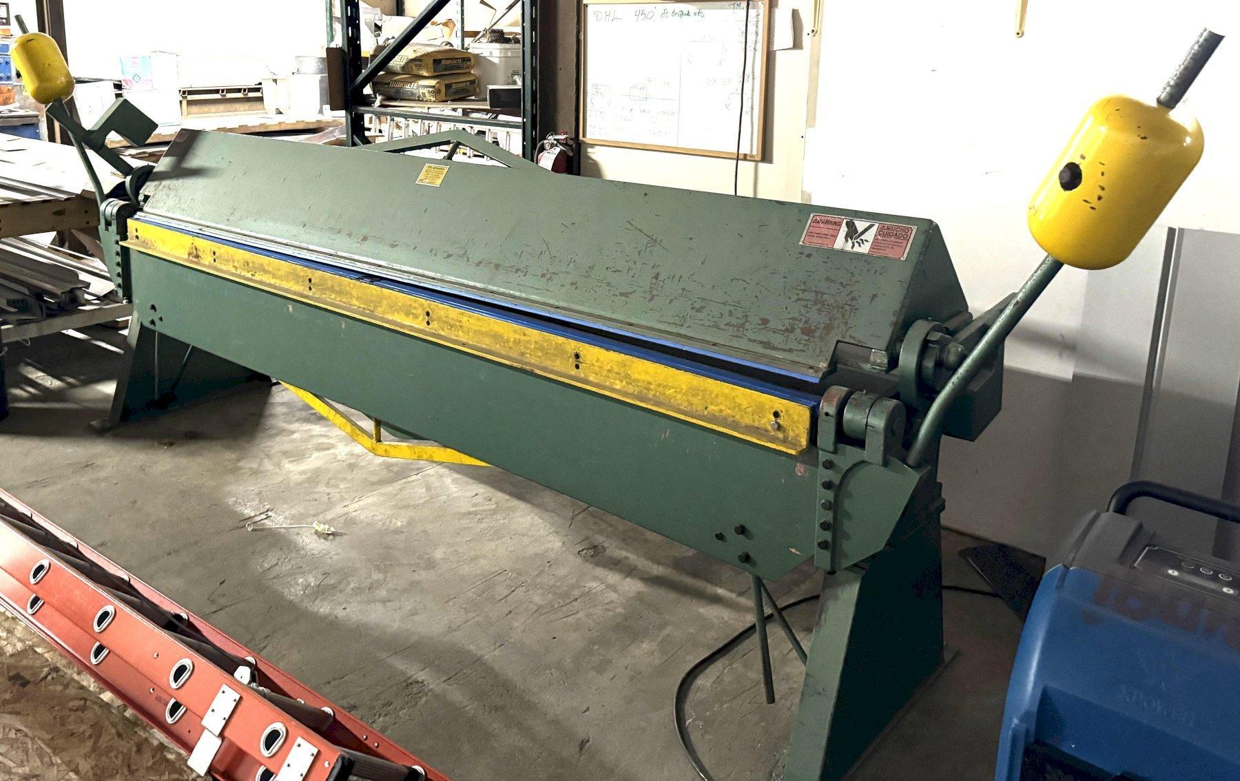 10′ x 16 Ga. Tin Knocker Hand Brake TK 1016, Nice C.W. Wood Machinery