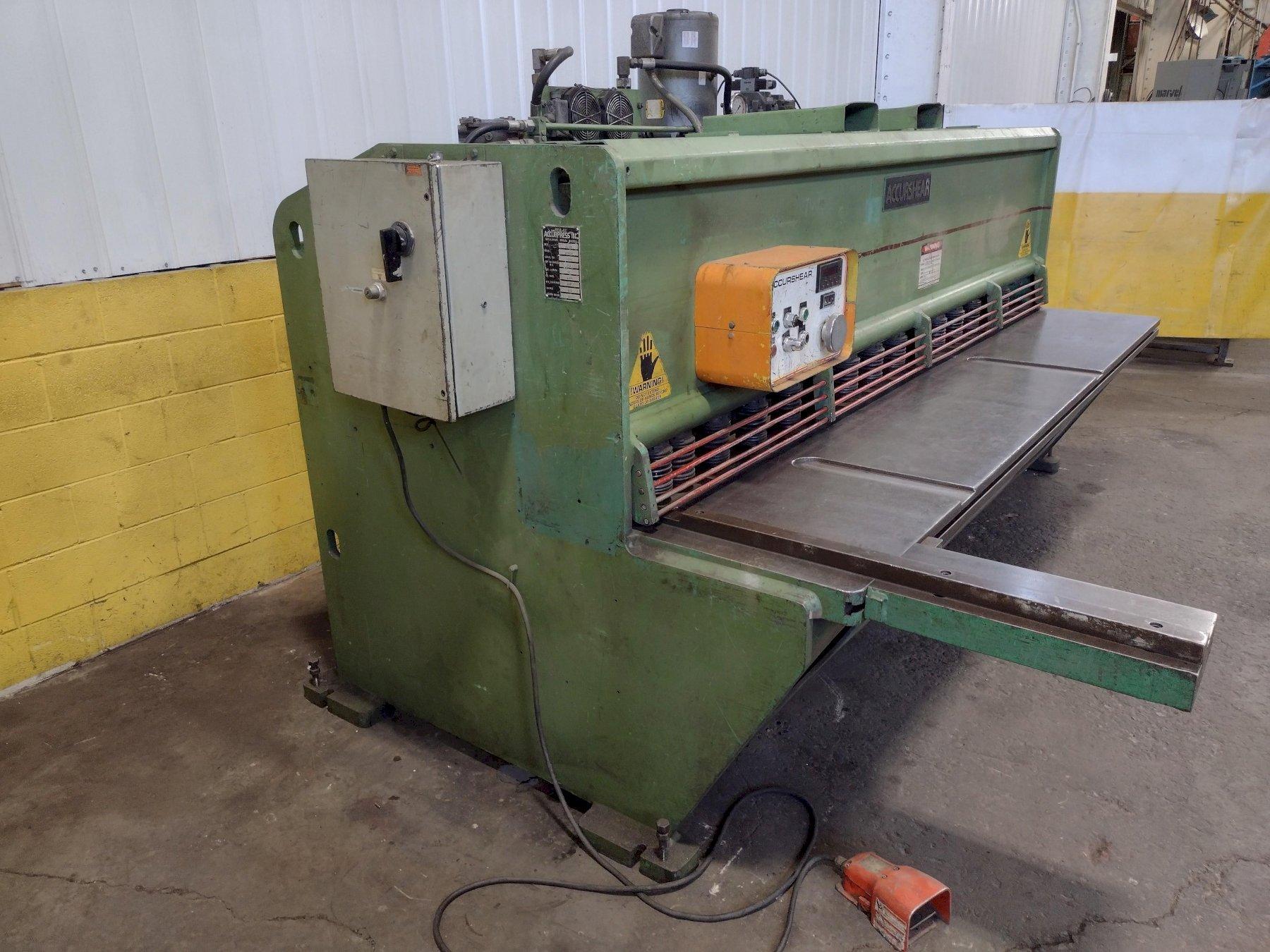 Power Sheer 10′ X 1/4″ ACCURSHEAR MODEL #625010 HYDRAULIC POWER SHEAR: STOCK 17154