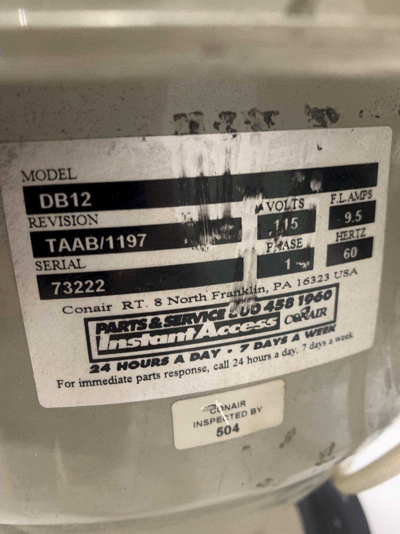 Conair Used DB12 Vacuum Loader, 115V Zag Equipment Sales