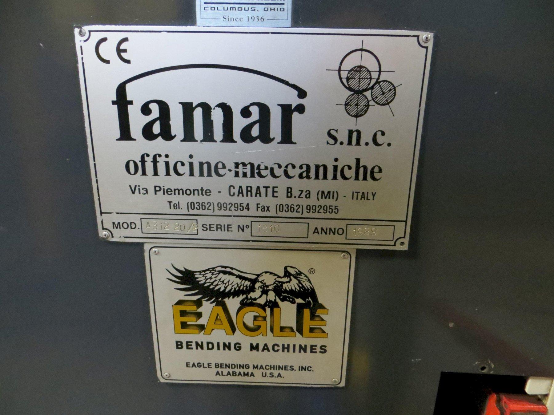 4-1/2" Roll Diameter x 78" Famar - Eagle Hydraulic Plate Bending Roll Model A312 20/2