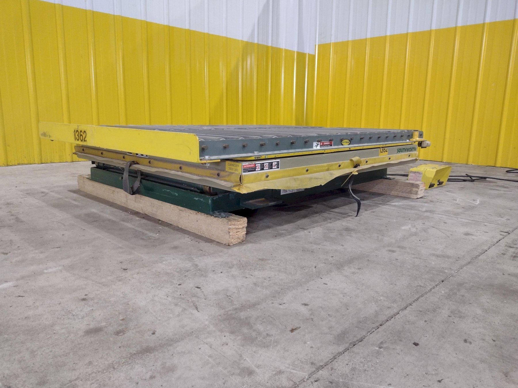 5′ X 21″ 3500 LB SOUTHWORTH DOUBLE ROLLER TOP LIFT TABLE STOCK 20923