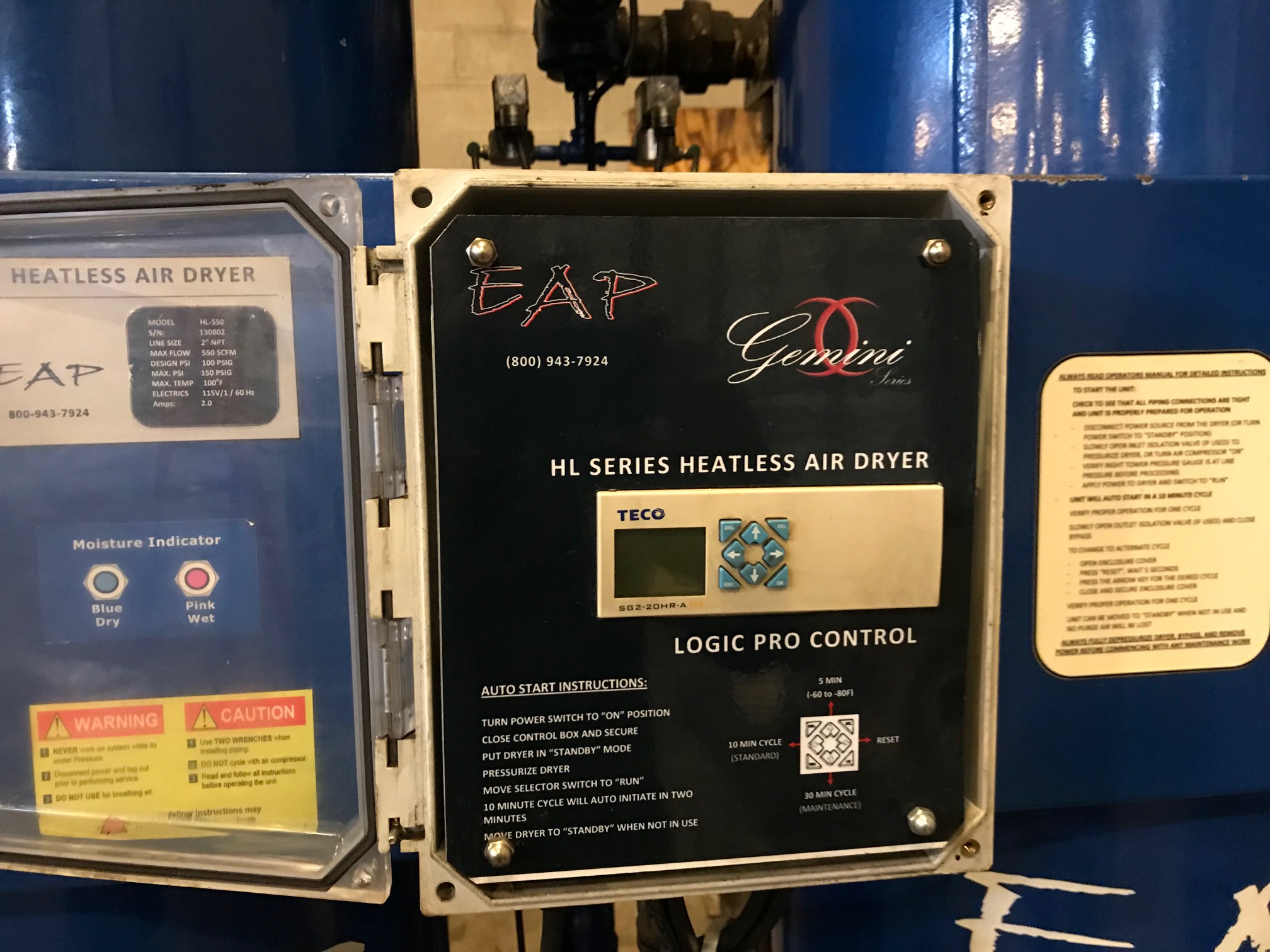 550 cfm Heatless Dual Tower Desiccant Air Dryer Used Machinery Dealer