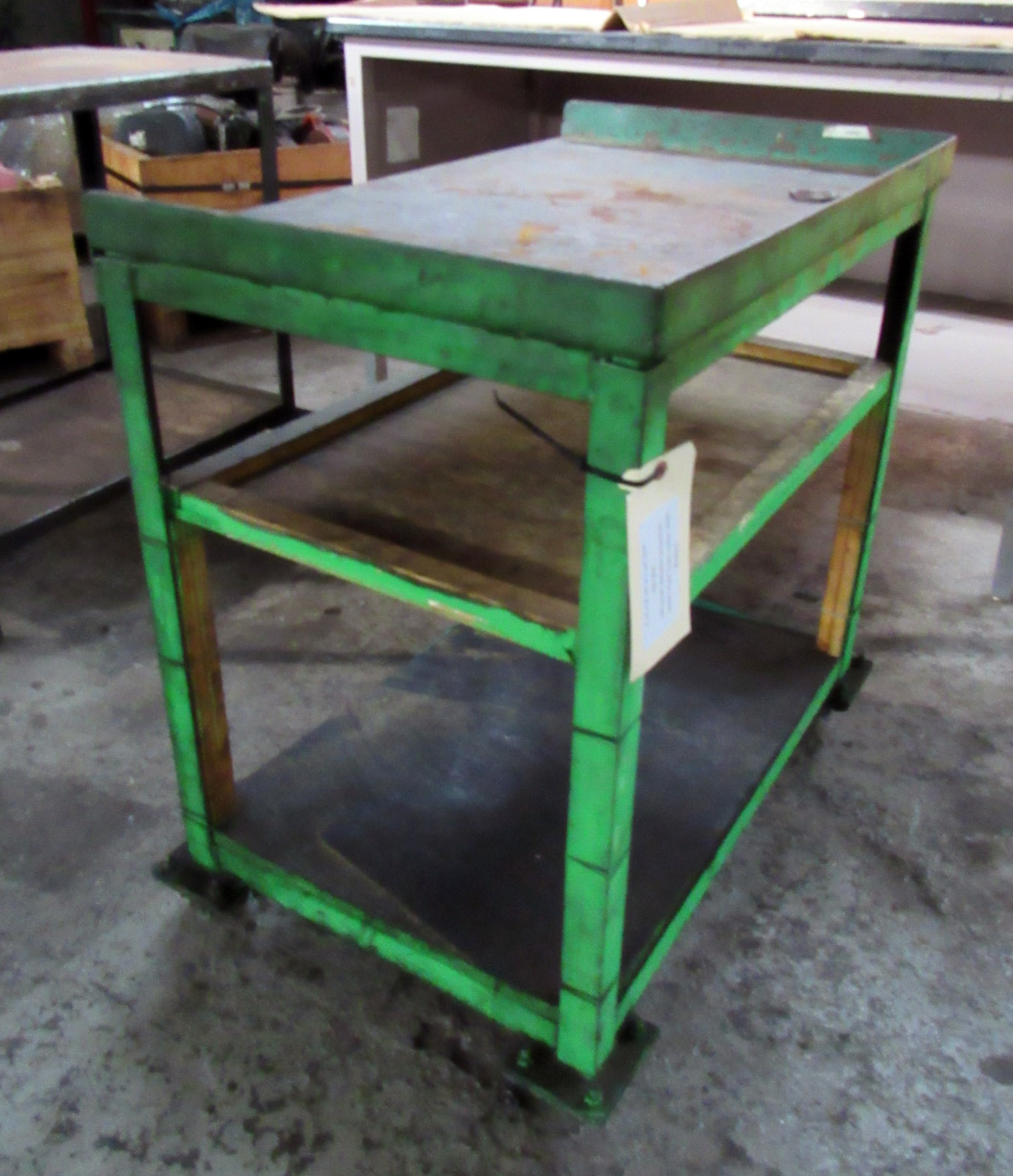 USED, HEAVY DUTY METAL WORK STAND ON CASTERS Harris Machine Tools