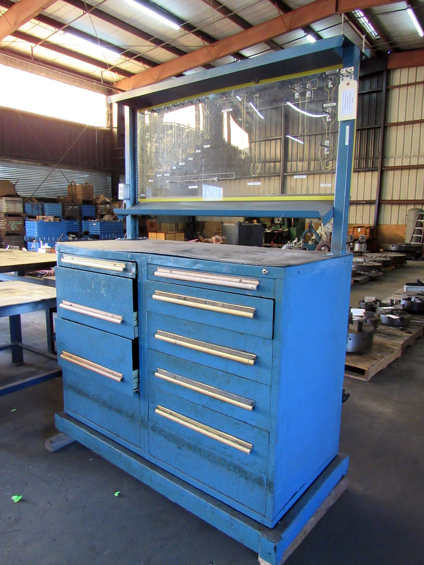 USED, EQUIPTO WORK STATION WITH 10 DRAWER TOOL BOX Harris Machine Tools