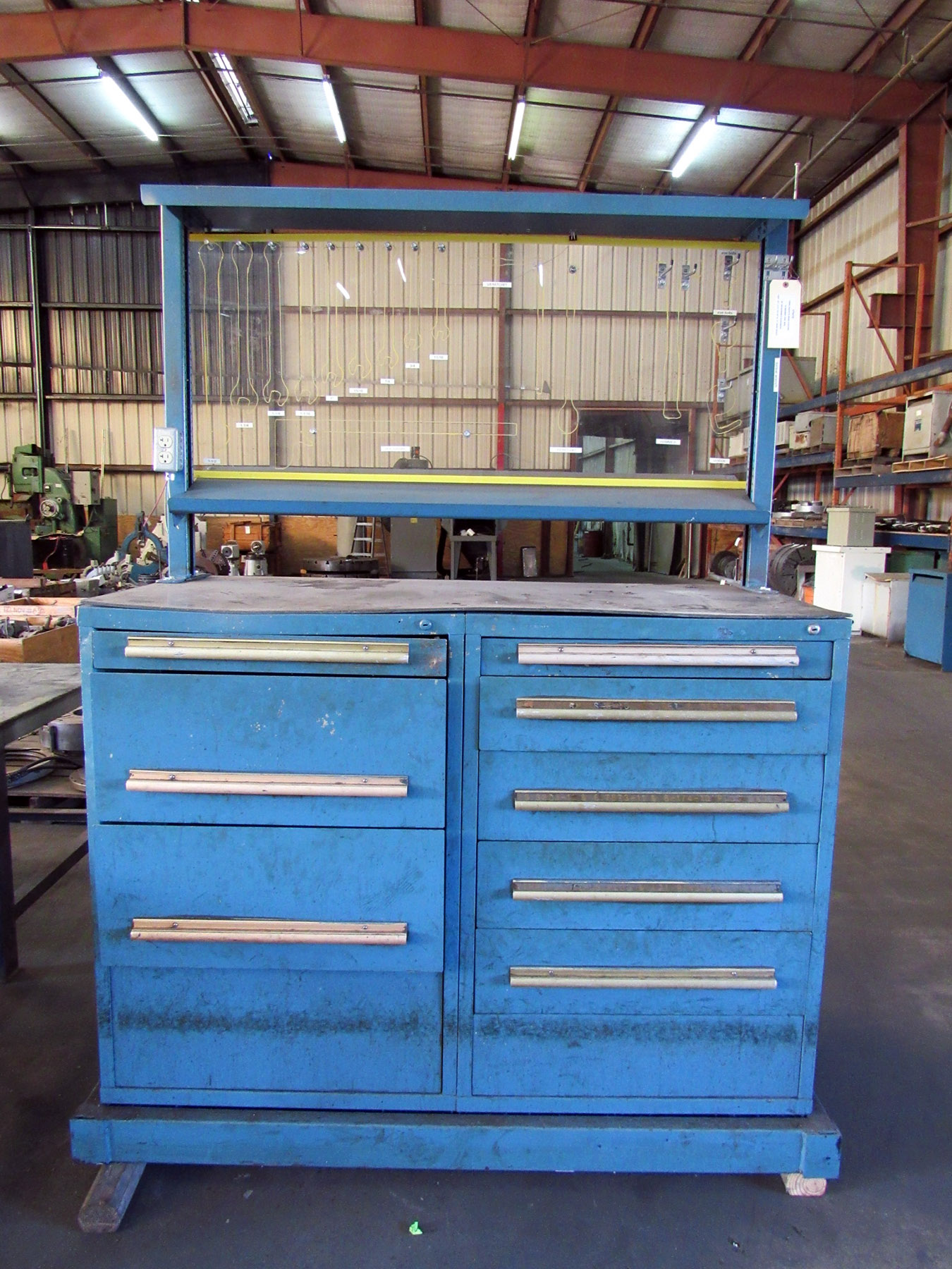 USED, EQUIPTO WORK STATION WITH 10 DRAWER TOOL BOX Harris Machine Tools