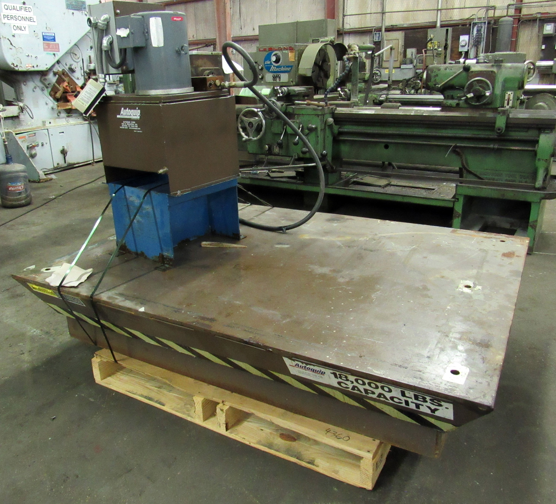 USED, AUTOQUIP 18,000 LB. CAPACITY HYDRAULIC LIFT TABLE Harris