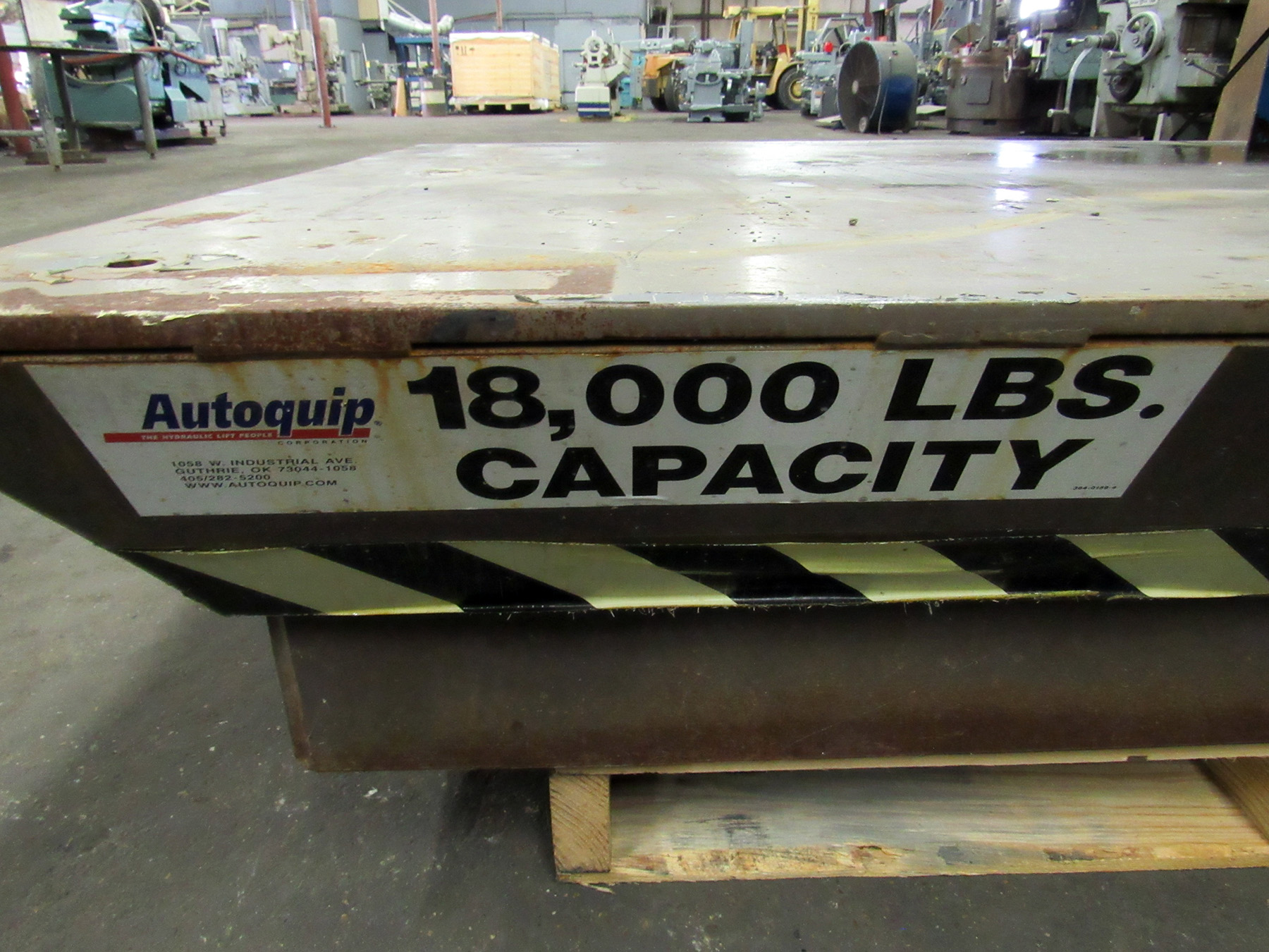 USED, AUTOQUIP 18,000 LB. CAPACITY HYDRAULIC LIFT TABLE Harris