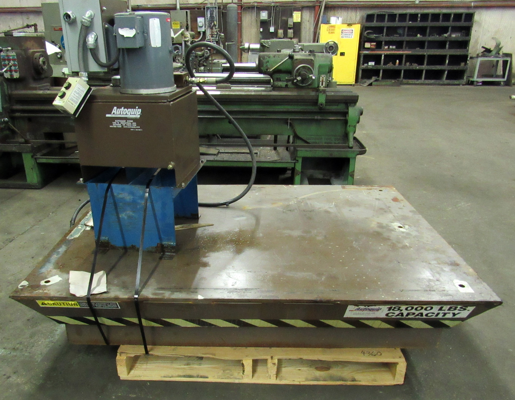 USED, AUTOQUIP 18,000 LB. CAPACITY HYDRAULIC LIFT TABLE Harris