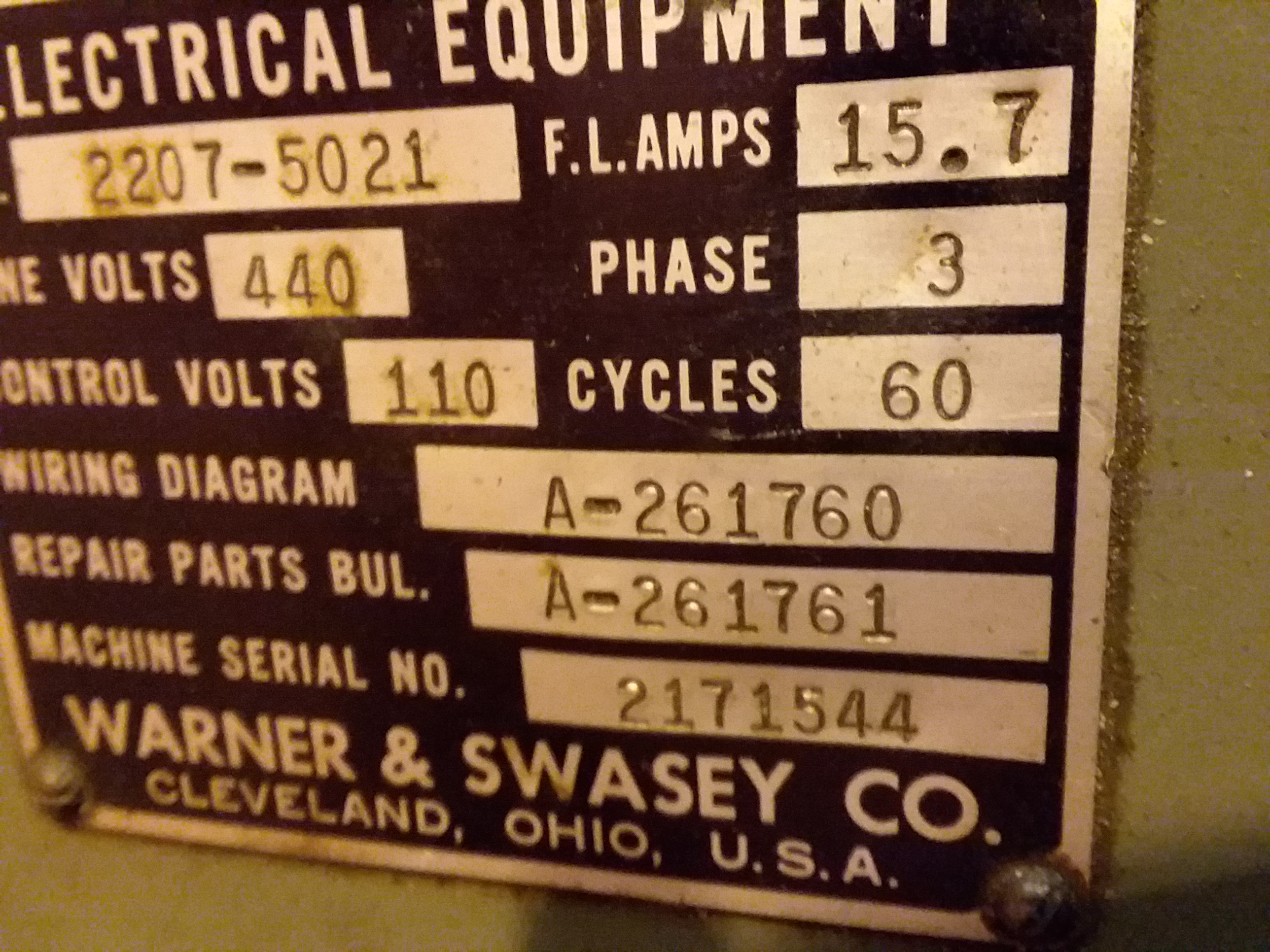 1 Preowned Warner Swasey Universal Turret Lathe Br Model 3 S N Smith Machinery Company Inc
