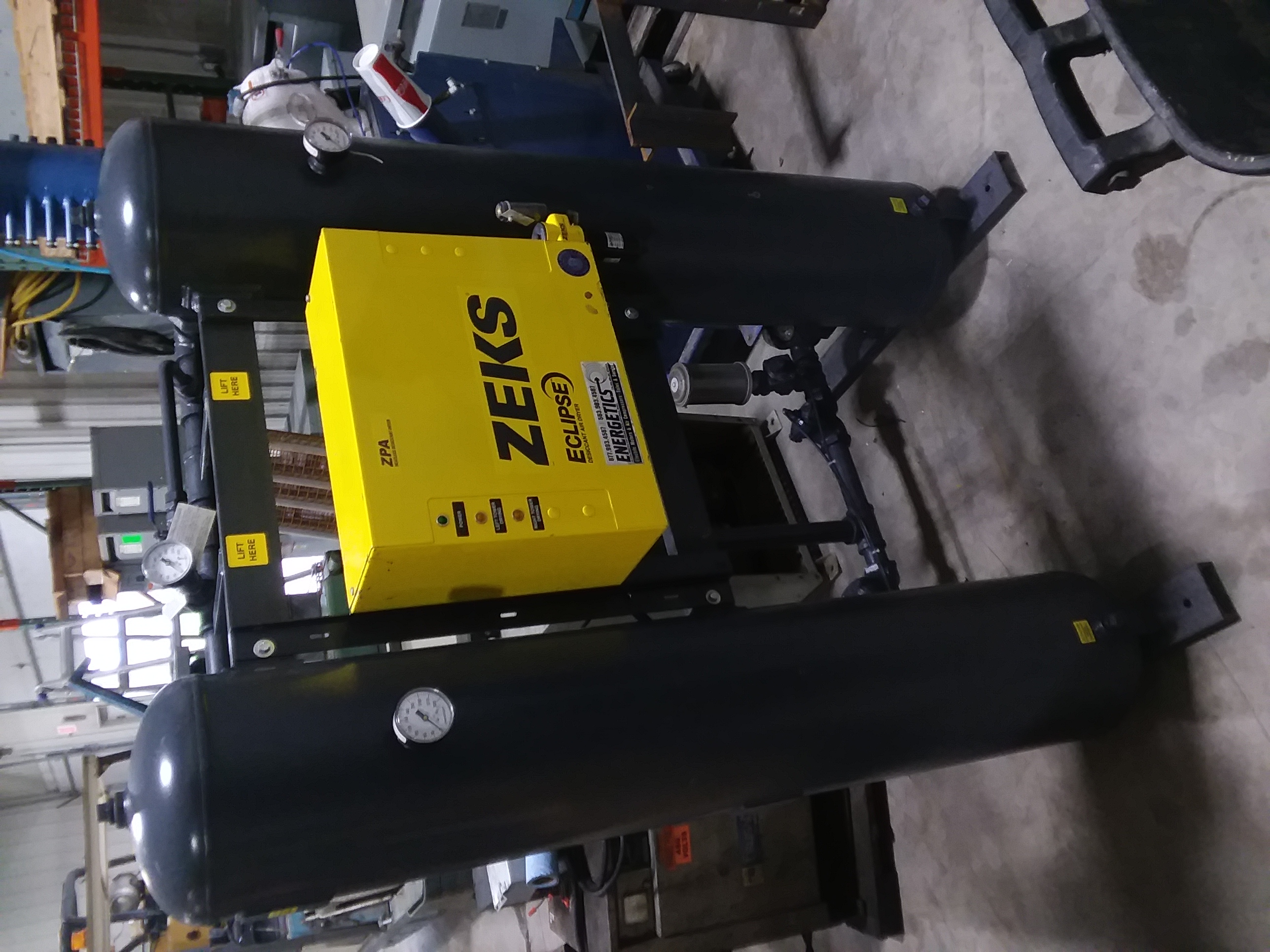 (1) PREOWNED ZEKS ECLIPSE DESICCANT AIR DRYER, MODEL 250ZPA10000, S