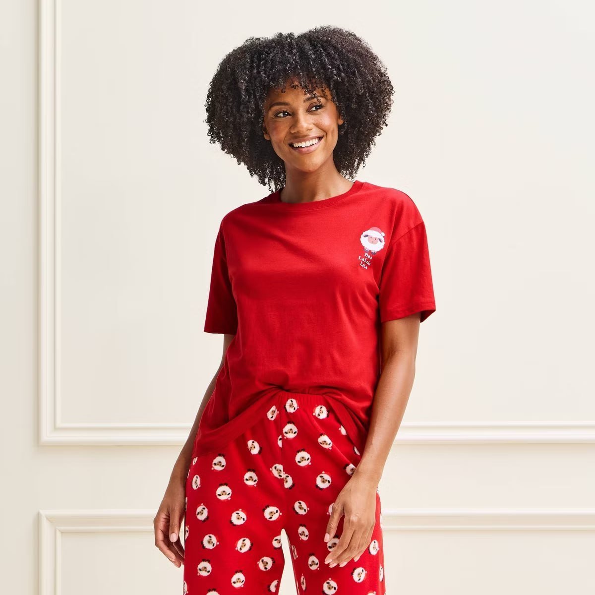 target Women's Holiday Sheep Matching Family Cotton Pajama T-Shirt - Wondershop™ Red XS