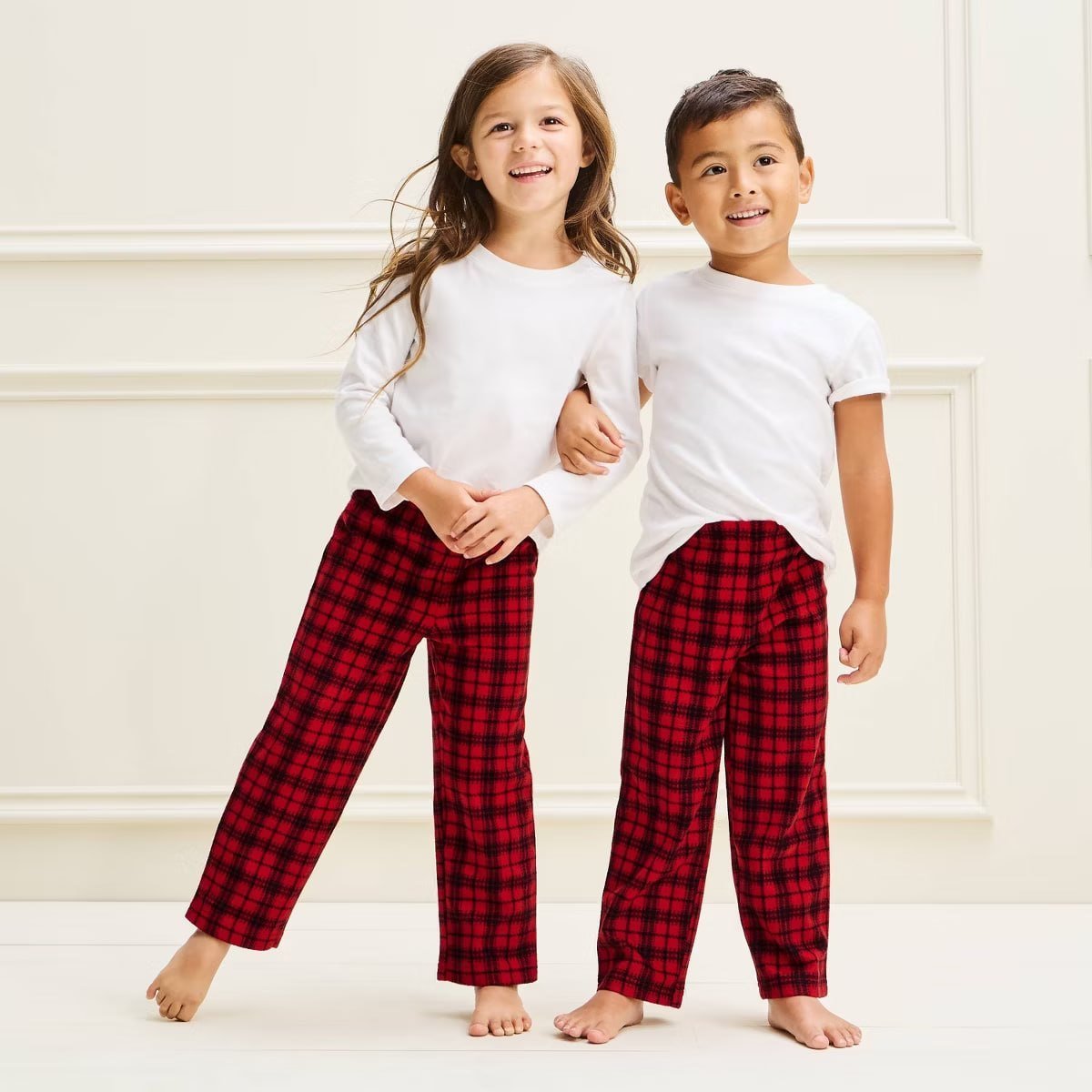 target Toddler Holiday Classic Plaid Microfleece Matching Family Pajama Pants - Wondershop™ Red/Black 18M