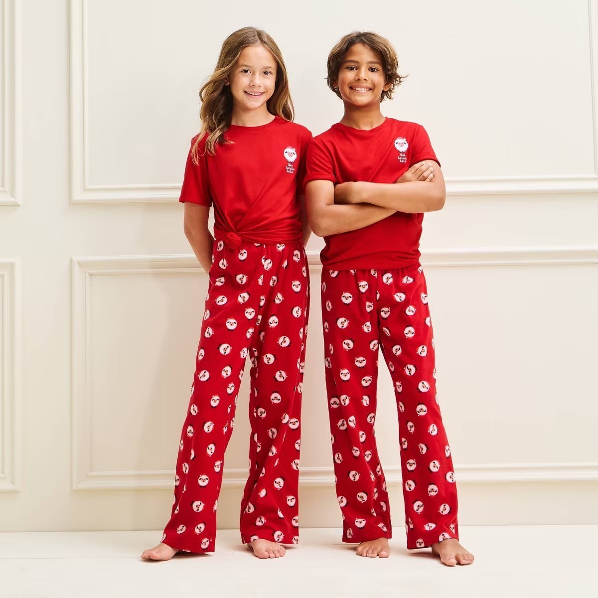 target Kids' Holiday Sheep Microfleece Matching Family Pajama Pants - Wondershop™ Red XS