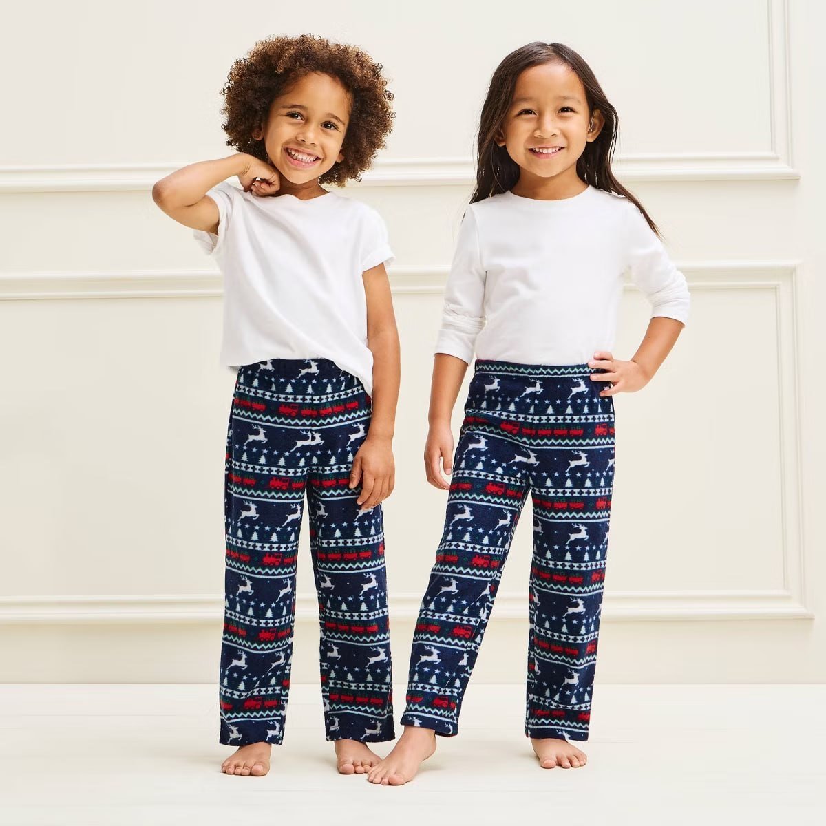 target Toddler Holiday Reindeer Microfleece Matching Family Pajama Pants - Wondershop™ Navy 12M