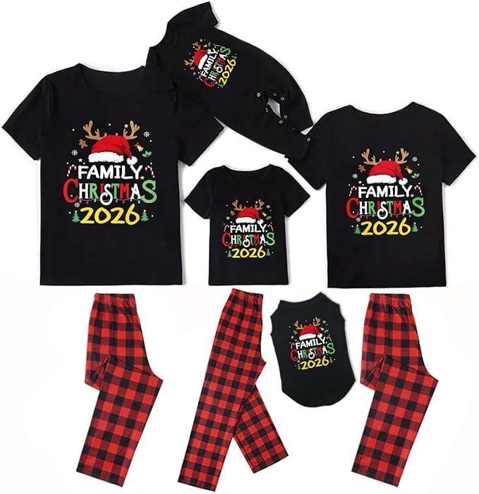 amazon TEERAPHIQUE Christmas Pajamas for Family, Couples Xmas PJS Matching Sets
