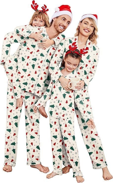 amazon Ekouaer Christmas Family Matching Pajamas Long Sleeve Button Down Pj Set