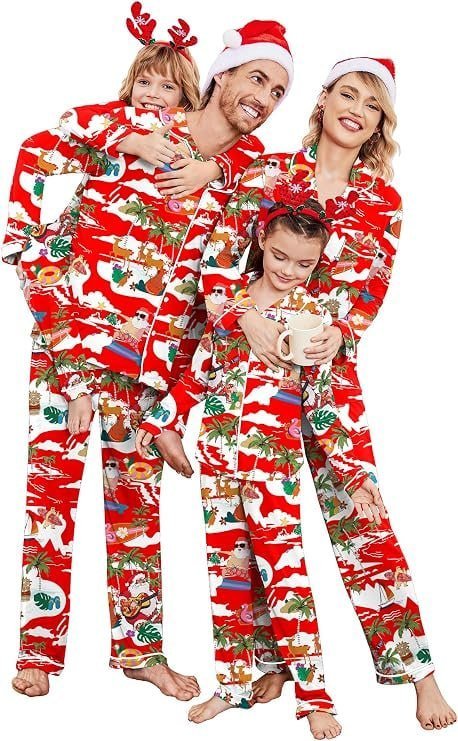 amazon Ekouaer Christmas Family Matching Pajamas Long Sleeve Button Down Pj Set