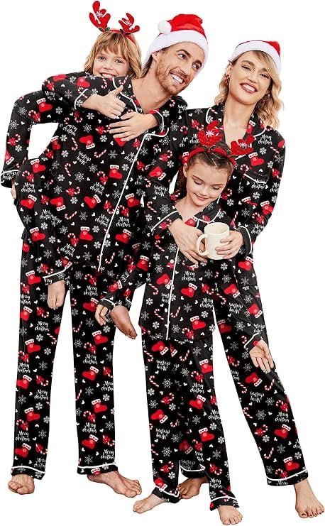 amazon Ekouaer Christmas Family Matching Pajamas Long Sleeve Button Down Pj Set