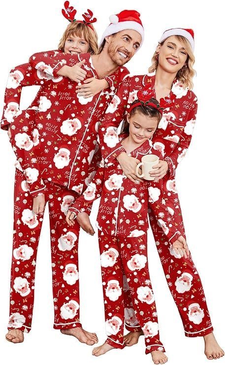 amazon Ekouaer Christmas Family Matching Pajamas Long Sleeve Button Down Pj Set