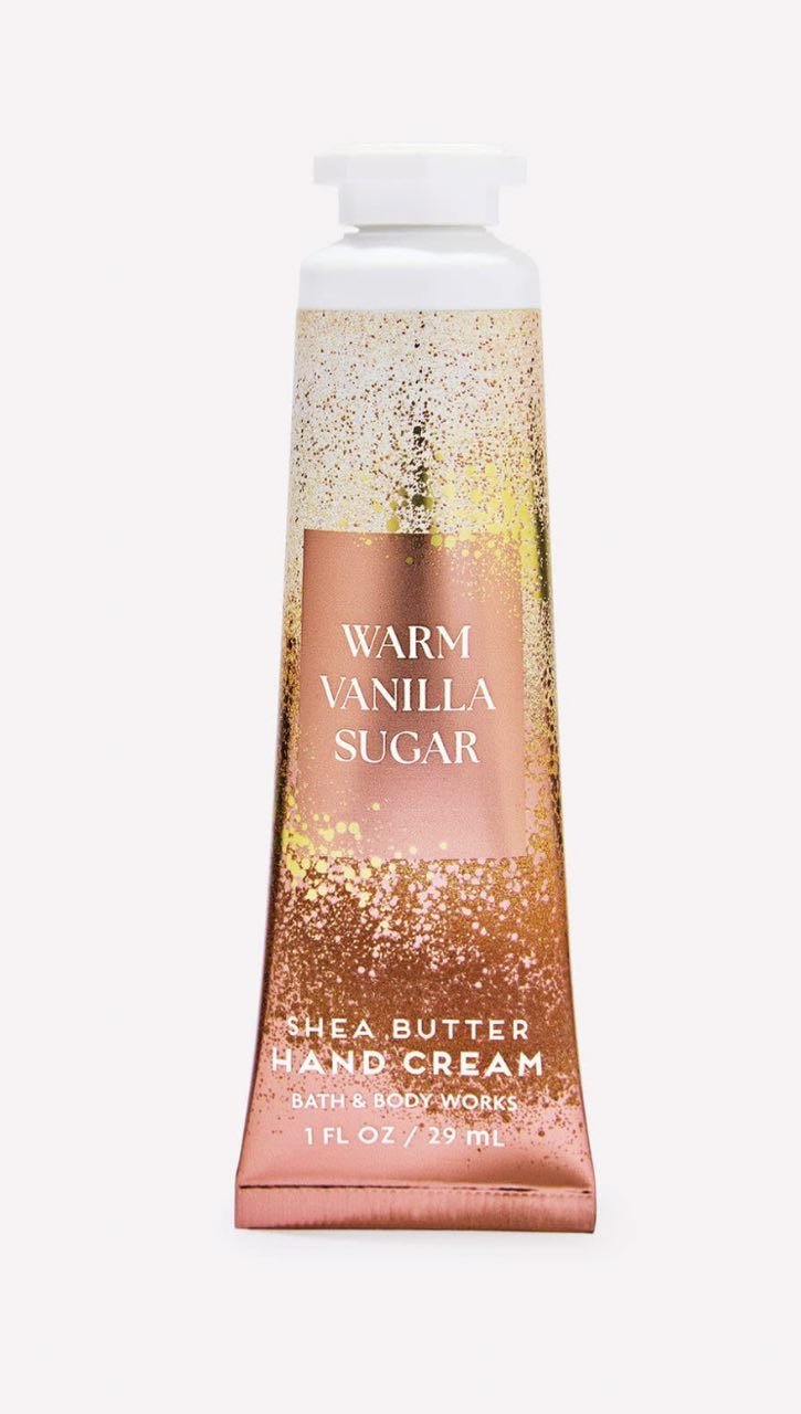 Creme de mão Vanilla Sugar 
baunilha inebriante, orquídea branca, açúcar espumante, jasmim fresco e sândalo cremoso.