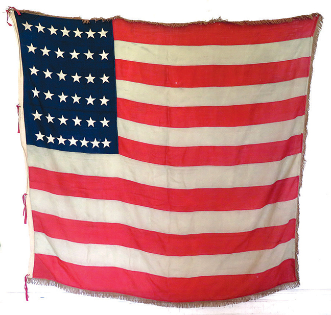 76” x 76” 38 star American flag with attached fringe