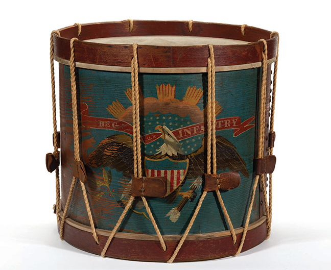 Fine labeled Ernest Vogt (Philadelphia) Civil War Regulation Infantry Regiment drum, from an Upstate NY private collection