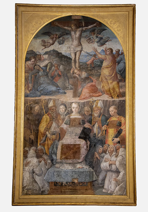 Italian School circa 1520, Crucifixion, oil on canvas, 85x49 in.