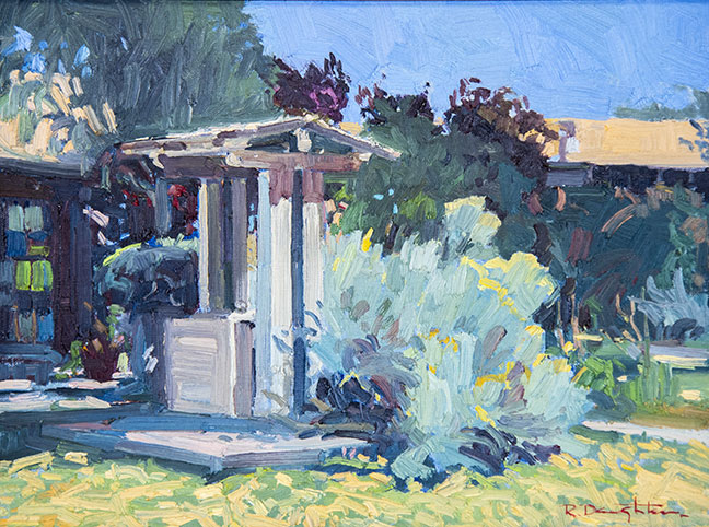 Robert Daughters, The Well at the Berninghaus Ranch, oil on canvas, 12x16 in.