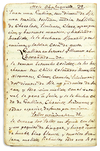 Early Mexican manuscript cookery books continue to inspire competitive bidding. A compilation of 82 recipes handwritten by Ana Maria Cruces and dated May 22, 1821, a decade before the first cookbook was published in Mexico, sold to a private collector for $10,400 (est. $3000/4000).