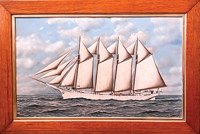 Antonio Jacobsen of the James B. Blake, Bath, ME. Oil on board, 24 x 36 in.