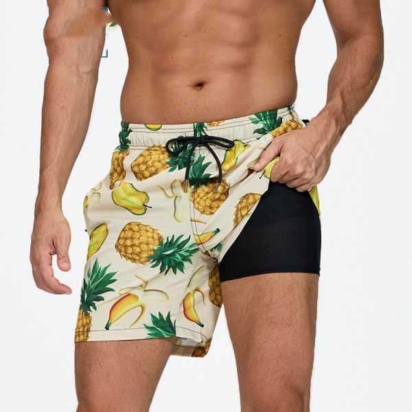 Men's Beach Pants Quick-drying Double-layer Swimming Trunks - Image 6