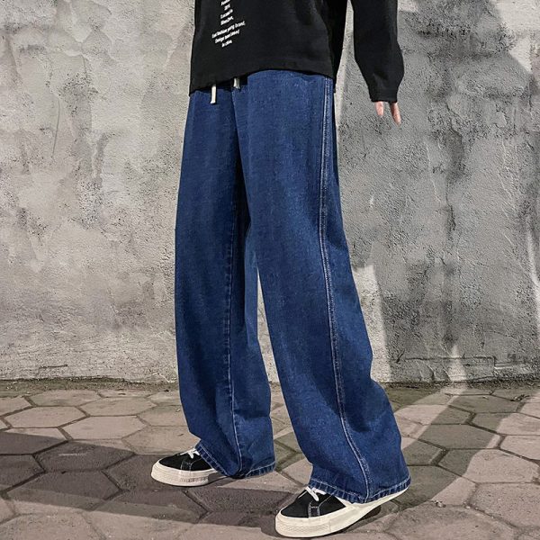 Men's Retro Washed Straight Loose Casual Jeans - Image 3